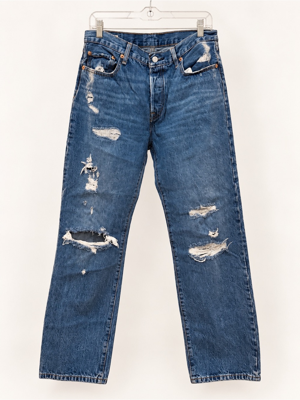 Levi’s Premium 501 ’90s Straight Distressed Jeans W28 L30